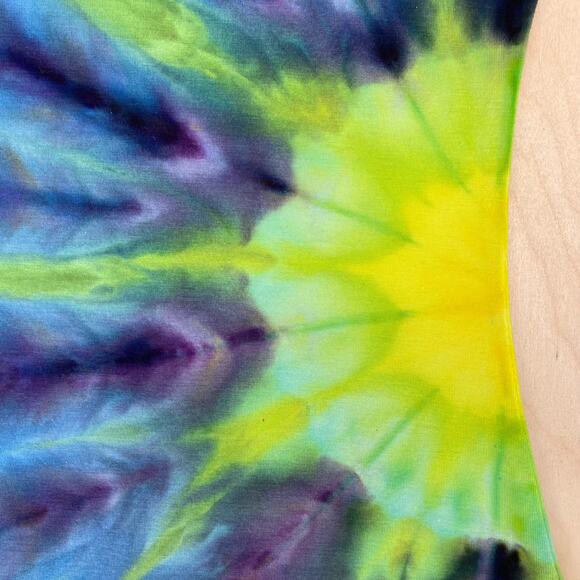 Ice Dyed Tank Dress - Sleeveless Bodycon - Vibrant Rainbow (Women's XSmall) - Picture 5 of 10